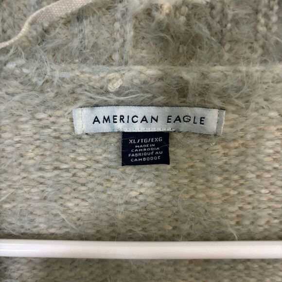 AMERICAN EAGLE eyelash open fuzzy sweater XL Women's Cozy Cardigan Sweater - Picture 2 of 5